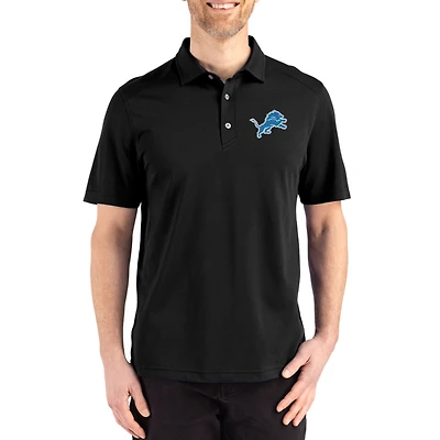 Men's Cutter & Buck Detroit Lions Big Tall Advantage Refresh Epic Confidence Recycled Tri-Blend Pique Polo