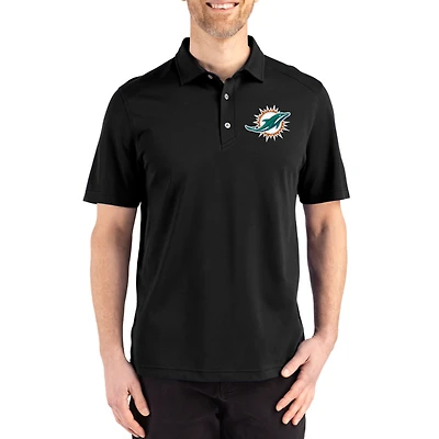 Men's Cutter & Buck Miami Dolphins Big Tall Advantage Refresh Epic Confidence Recycled Tri-Blend Pique Polo