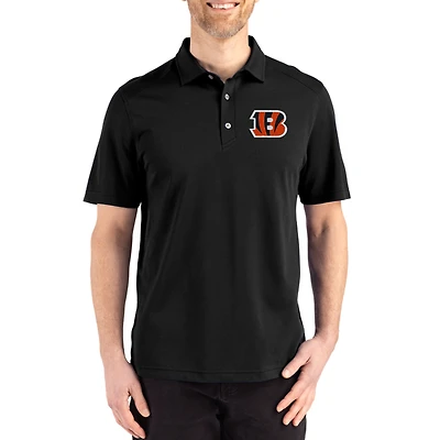 Men's Cutter & Buck Cincinnati Bengals Big Tall Advantage Refresh Epic Confidence Recycled Tri-Blend Pique Polo