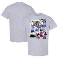Men's Checkered Flag Sports Heather Gray Shane van Gisbergen 2025 Go Bowling at The Glen Race Winner T-Shirt