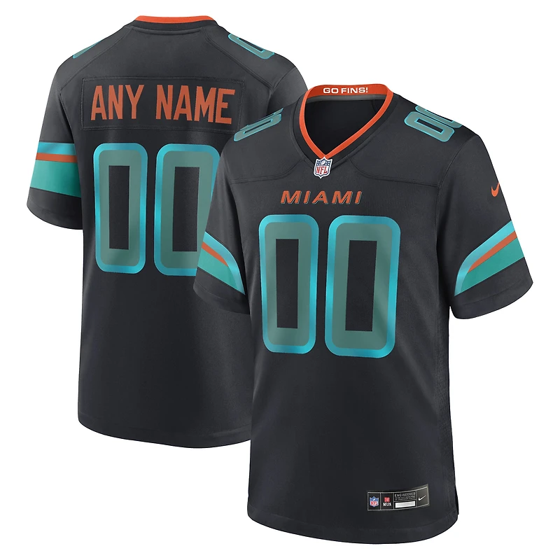 Men's Nike Pitch Blue Miami Dolphins 2025 Rivalries Collection Custom Game Jersey