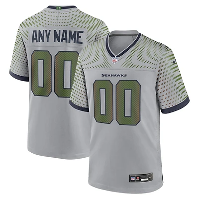 Men's Nike Wolf Gray Seattle Seahawks 2025 Rivalries Collection Custom Game Jersey