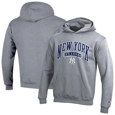 Youth Champion Gray New York Yankees Powerblend Fleece Hoodie