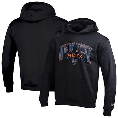 Youth Champion Black New York Mets Powerblend Fleece Hoodie