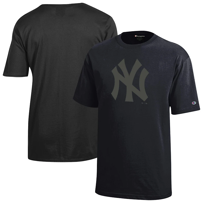Youth Champion Black New York Yankees Tonal Logo T-Shirt