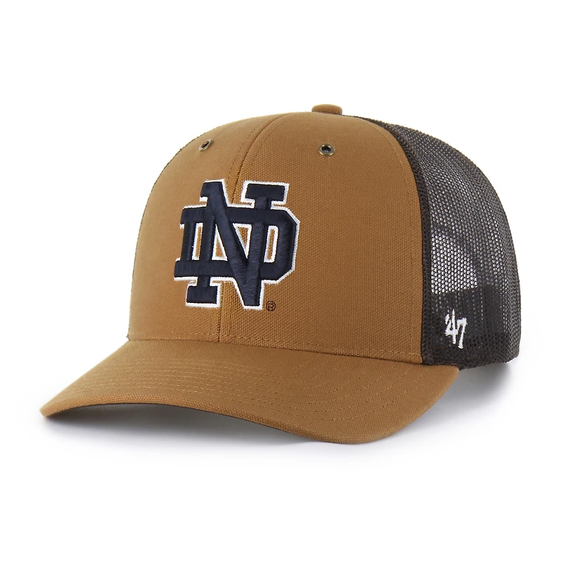 Unisex Carhartt x '47  Brown Notre Dame Fighting Irish Trucker Adjustable Hat