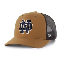 Unisex Carhartt x '47  Brown Notre Dame Fighting Irish Trucker Adjustable Hat