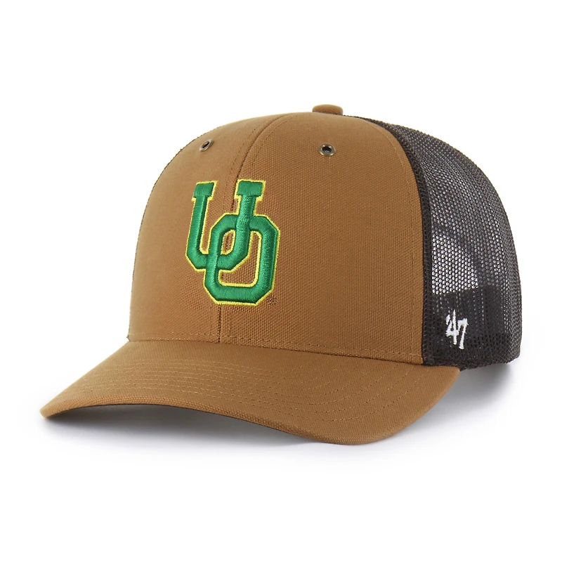 Unisex Carhartt x '47  Brown Oregon Ducks Trucker Adjustable Hat