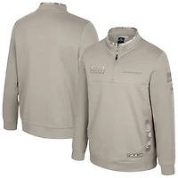 Men's Colosseum Oatmeal Oregon Ducks Operation Hat Trick Battalion Quarter-Zip Pullover