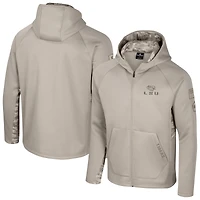Men's Colosseum  Oatmeal LSU Tigers Operation Hat Trick Battalion Raglan Fleece Hoodie