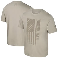 Men's Colosseum  Oatmeal Virginia Tech Hokies Operation Hat Trick Dune Flag T-Shirt