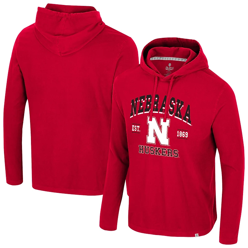 Men's Colosseum Scarlet Nebraska Huskers Simoleans Washed Hoodie