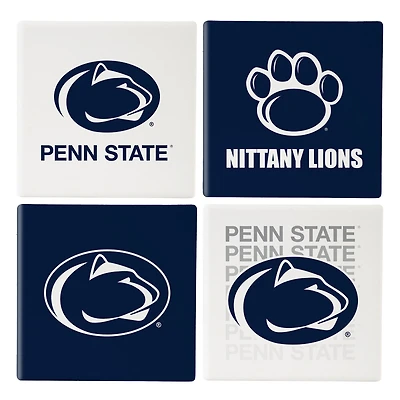 Penn State Nittany Lions Four-Piece Ceramic Coaster Set with Wood Caddy