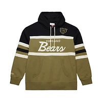 Men's Mitchell & Ness Olive Chicago Bears  Vintage Logo Head Coach Hoodie