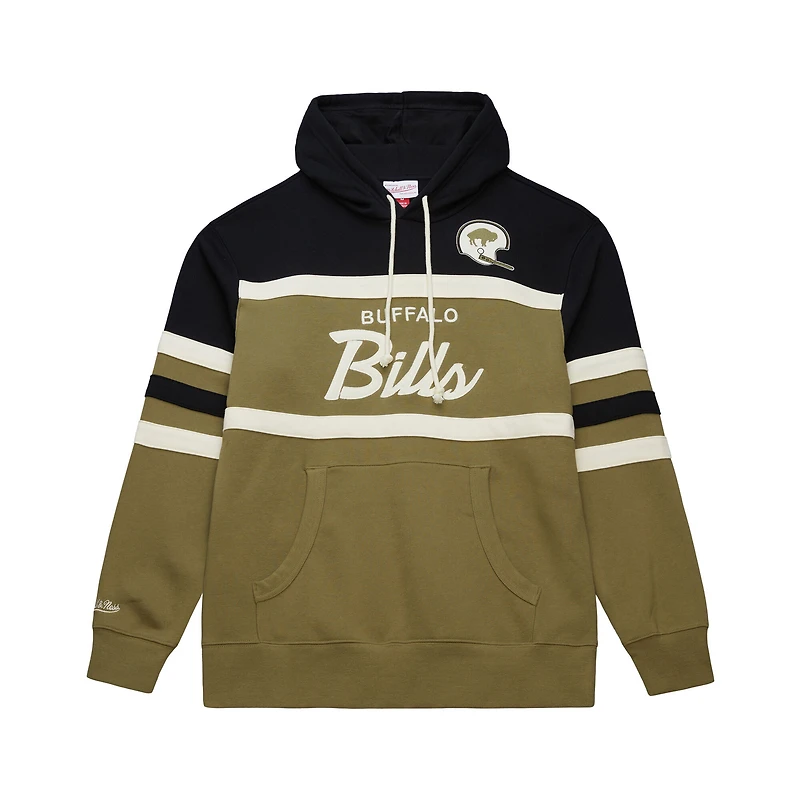 Men's Mitchell & Ness Olive Buffalo Bills Vintage Logo Head Coach Hoodie