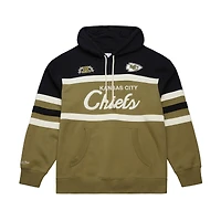 Men's Mitchell & Ness Olive Kansas City Chiefs  Vintage Logo Head Coach Hoodie
