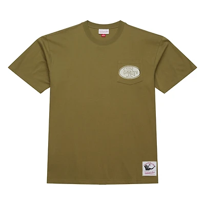 Men's Mitchell & Ness Olive San Francisco 49ers  Vintage Logo Premium T-Shirt