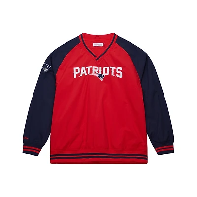 Men's Mitchell & Ness Red New England Patriots  Raglan Jacket