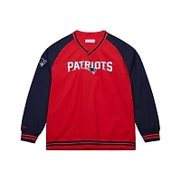 Men's Mitchell & Ness Red New England Patriots  Raglan Jacket