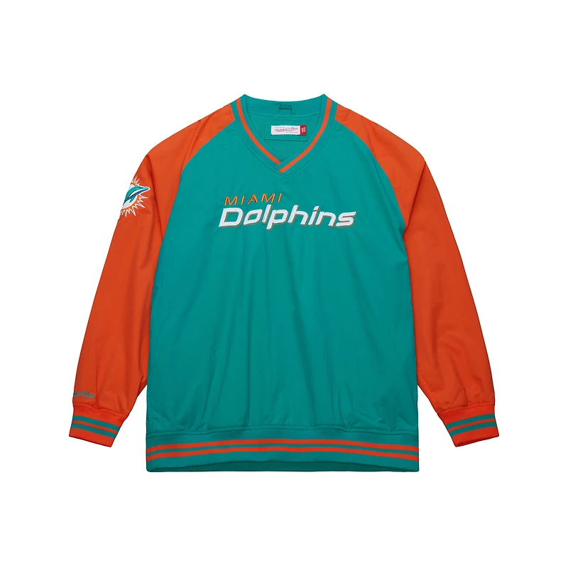 Men's Mitchell & Ness Aqua Miami Dolphins  Raglan Jacket