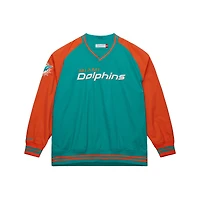 Men's Mitchell & Ness Aqua Miami Dolphins  Raglan Jacket