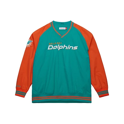 Men's Mitchell & Ness Aqua Miami Dolphins  Raglan Jacket
