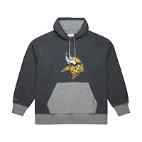 Men's Mitchell & Ness Heather Black Minnesota Vikings  Legacy Collection Raglan Fleece Hoodie