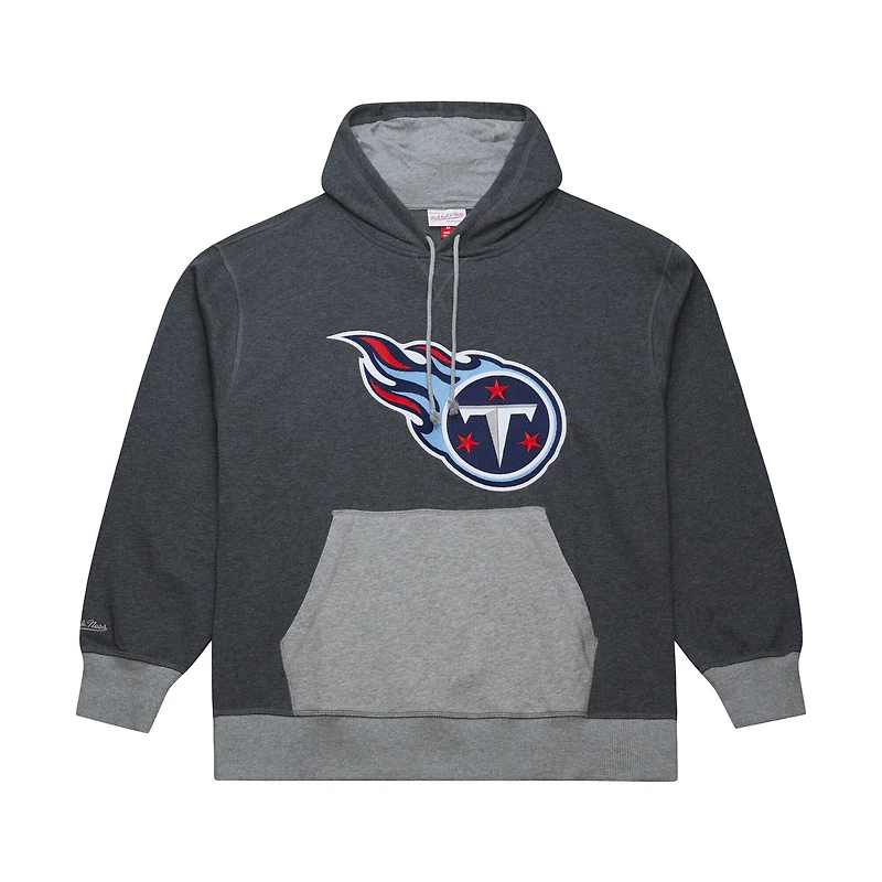 Men's Mitchell & Ness Heather Black Tennessee Titans  Legacy Collection Raglan Fleece Hoodie