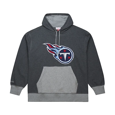 Men's Mitchell & Ness Heather Black Tennessee Titans  Legacy Collection Raglan Fleece Hoodie