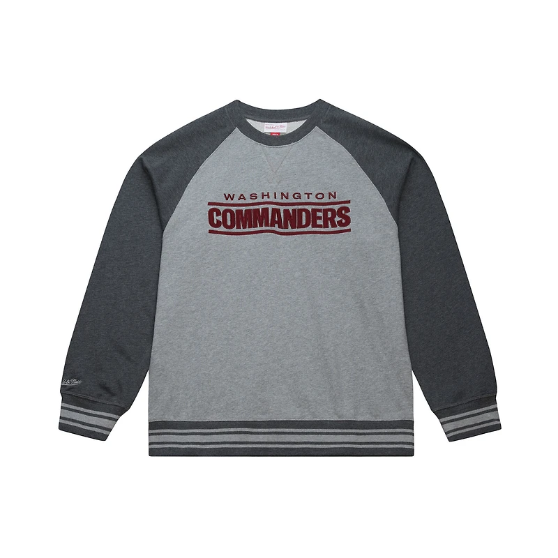 Women's Mitchell & Ness Heather Gray Washington Commanders Legacy Collection Raglan Fleece Sweatshirt