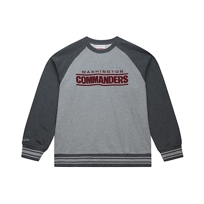 Women's Mitchell & Ness Heather Gray Washington Commanders  Legacy Collection Raglan Fleece Sweatshirt