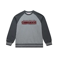 Women's Mitchell & Ness Heather Gray Washington Commanders  Legacy Collection Raglan Fleece Sweatshirt