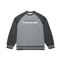 Women's Mitchell & Ness Heather Gray Houston Texans  Legacy Collection Raglan Fleece Sweatshirt
