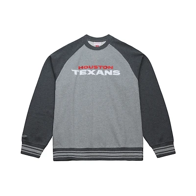 Women's Mitchell & Ness Heather Gray Houston Texans  Legacy Collection Raglan Fleece Sweatshirt