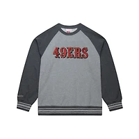 Women's Mitchell & Ness Heather Gray San Francisco 49ers  Legacy Collection Raglan Fleece Sweatshirt
