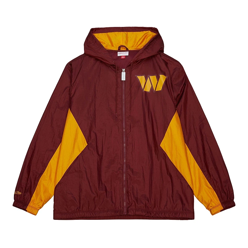Men's Mitchell & Ness Burgundy Washington Commanders Playmaker Full-Zip Windbreaker Jacket
