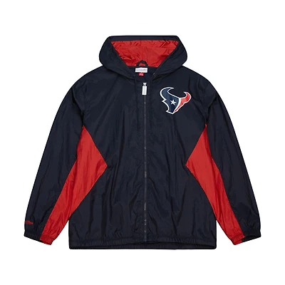 Men's Mitchell & Ness Navy Houston Texans  Playmaker Full-Zip Windbreaker Jacket