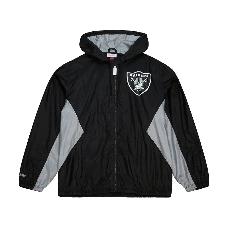 Men's Mitchell & Ness Black Las Vegas Raiders  Playmaker Full-Zip Windbreaker Jacket