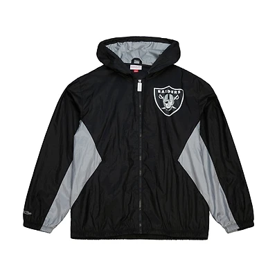 Men's Mitchell & Ness Black Las Vegas Raiders  Playmaker Full-Zip Windbreaker Jacket