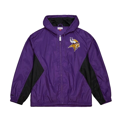 Men's Mitchell & Ness Purple Minnesota Vikings  Playmaker Full-Zip Windbreaker Jacket