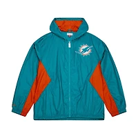 Men's Mitchell & Ness Aqua Miami Dolphins  Playmaker Full-Zip Windbreaker Jacket