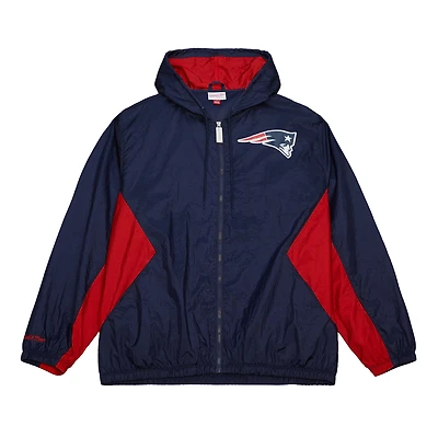 Men's Mitchell & Ness Navy New England Patriots  Playmaker Full-Zip Windbreaker Jacket