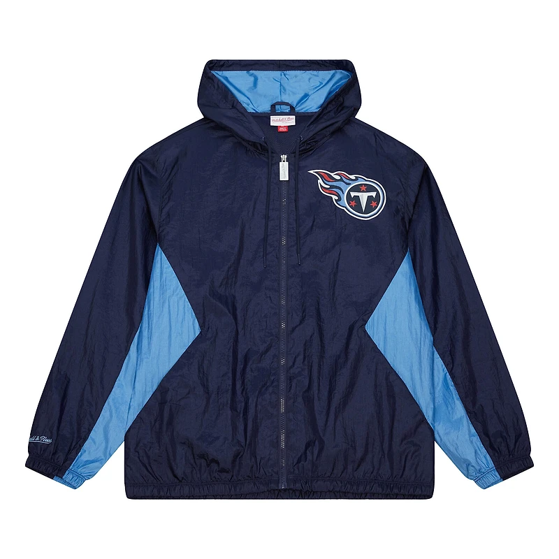 Men's Mitchell & Ness Navy Tennessee Titans Playmaker Full-Zip Windbreaker Jacket
