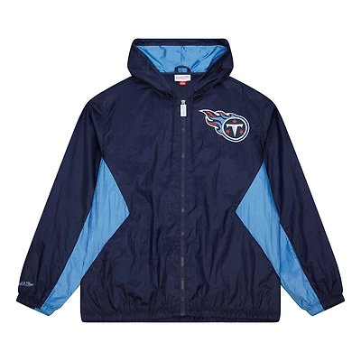 Men's Mitchell & Ness Navy Tennessee Titans  Playmaker Full-Zip Windbreaker Jacket