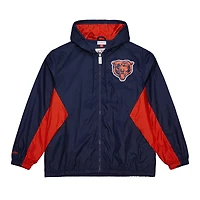 Men's Mitchell & Ness Navy Chicago Bears  Vintage Logo Playmaker Full-Zip Windbreaker Jacket