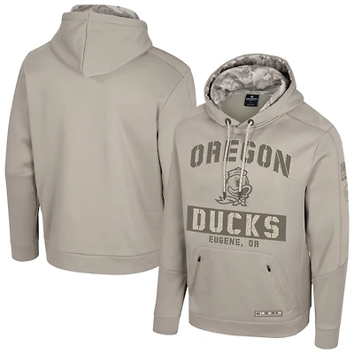 Men's Colosseum  Oatmeal Oregon Ducks Operation Hat Trick Battalion Hoodie