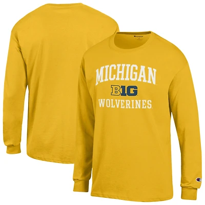 Men's Champion Maize Michigan Wolverines Long Sleeve T-Shirt