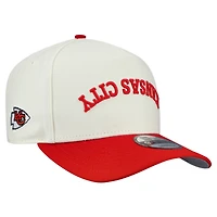 Men's New Era  Cream Kansas City Chiefs Upside Down 9FIFTY A-Frame Snapback Hat
