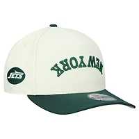 Men's New Era  Cream New York Jets Upside Down 9FIFTY A-Frame Snapback Hat