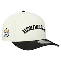 Men's New Era  Cream Pittsburgh Steelers Upside Down 9FIFTY A-Frame Snapback Hat